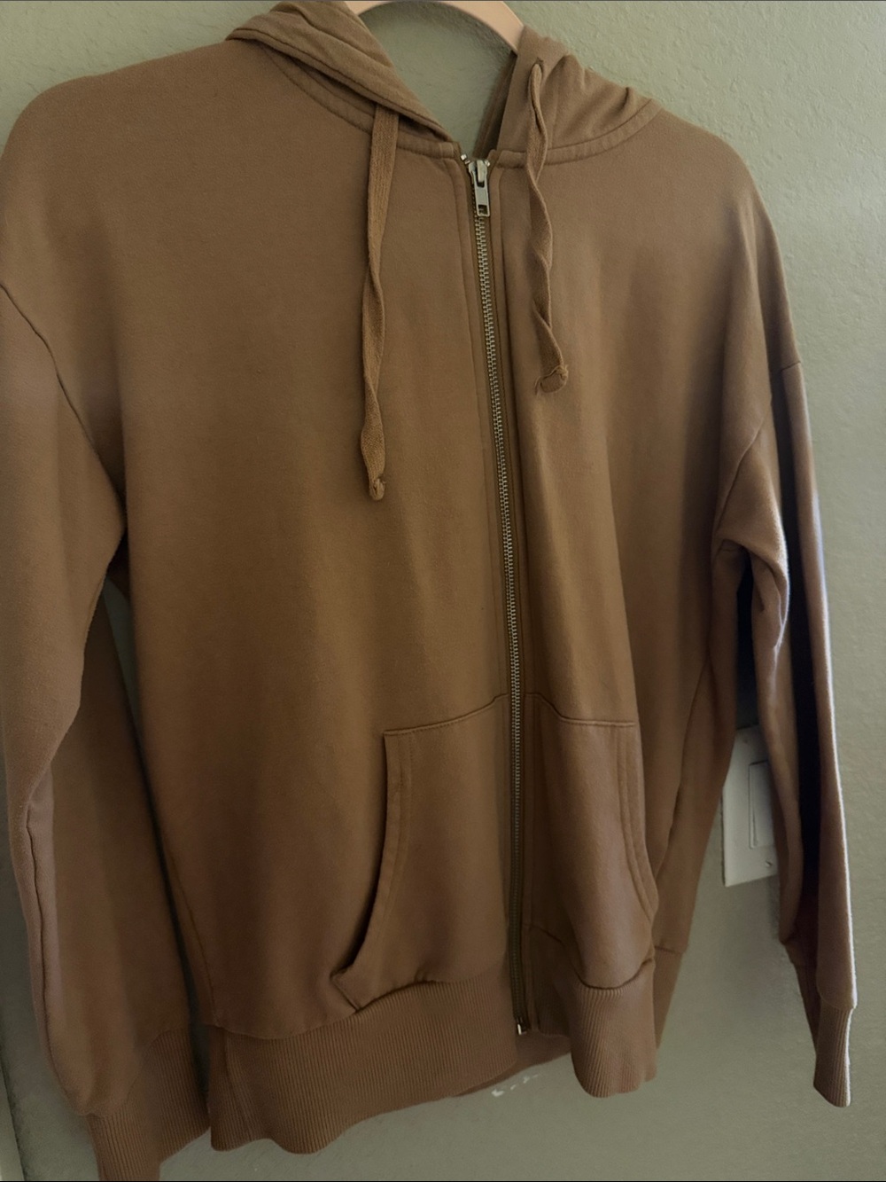 Time and Tru Brown Full-Zip Hoodie Jacket